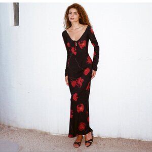 Réalisation Par The Selma Silk Dress in Euphoria Noir